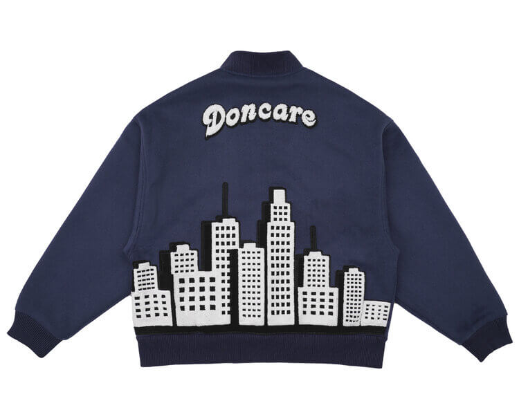 Blue Doncare City View Collage Varsity Jacket (2) Blue Doncare City View Collage Varsity Jacket
