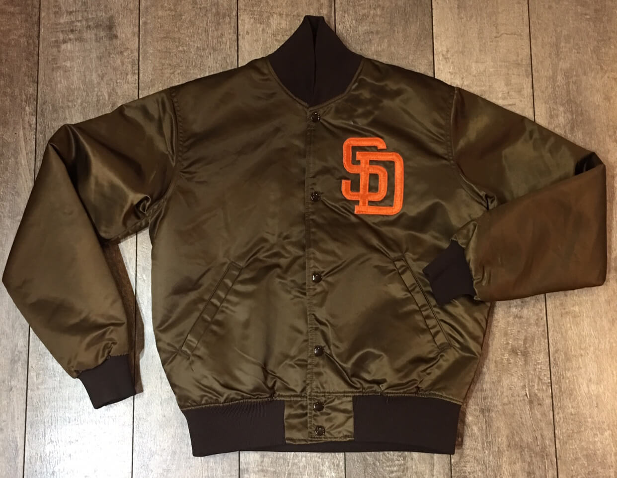 Maker of Jacket Sports Leagues Jackets MLB Brown San Diego Padres Satin