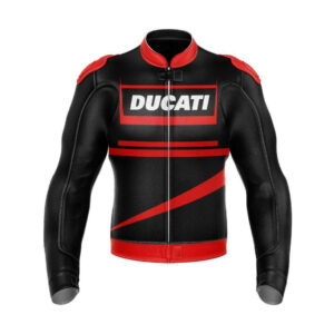 Ducati Black And Red Motorcycle Leather Jacket
