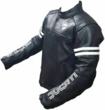 Ducati Black And White Motorcycle Leather Jacket