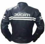 Ducati Black And White Motorcycle Leather Jacket