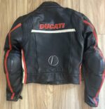 Ducati Black And White Motorcycle Racing Leather Jacket