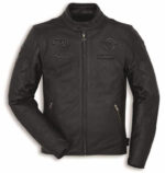 Ducati Meccanica Motorcycle Black Leather Jacket