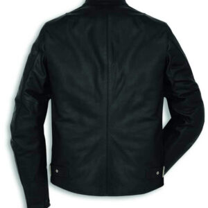 Ducati Meccanica Motorcycle Black Leather Jacket