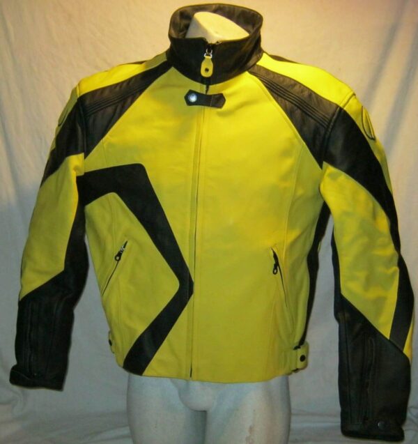 Ducati Motorcycle Yellow And Black Leather Jacket