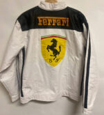 Ferrari Motorcycle Racing White Leather Jacket