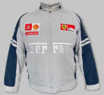 Gray Blue Ferrari Racing Windbreaker Jacket