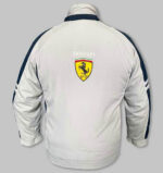 Gray Blue Ferrari Racing Windbreaker Jacket