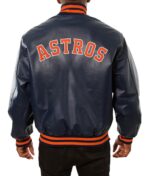Houston Astros Blue Bomber Leather Jacket