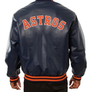 Houston Astros Blue Bomber Leather Jacket