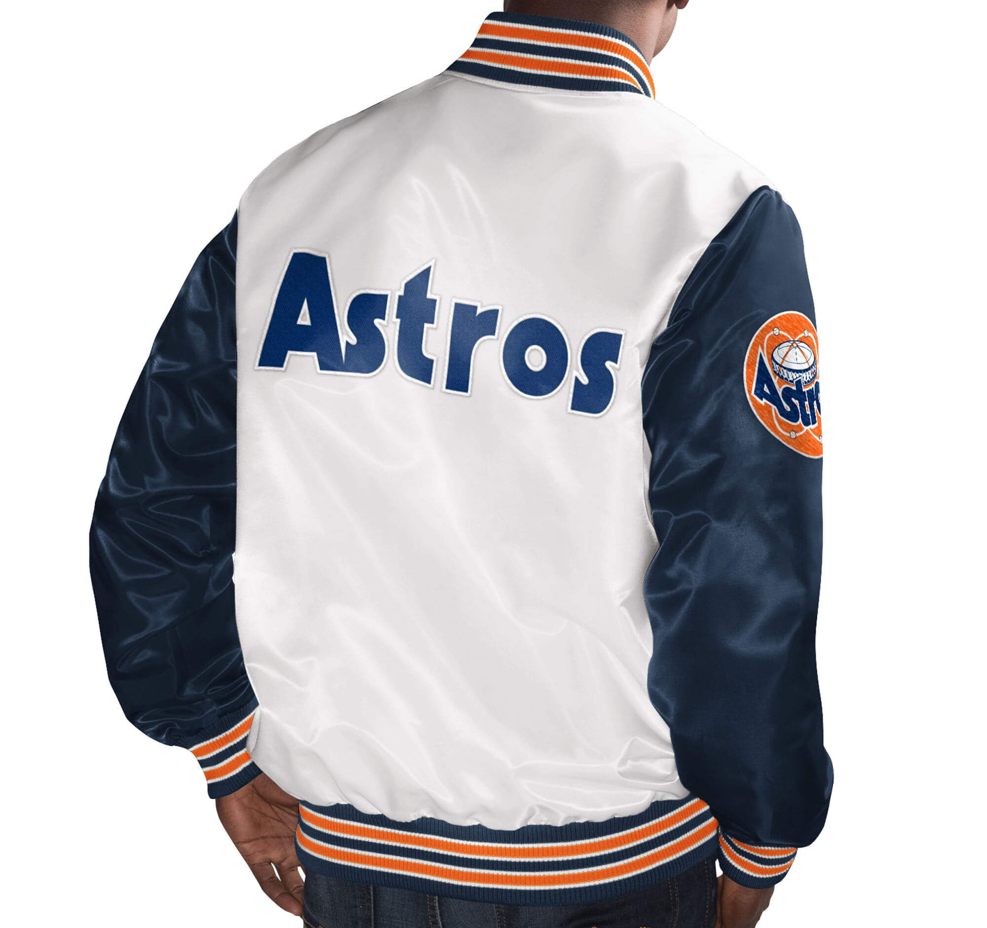 Houston Astros White The Legend Satin Jacket - Maker of Jacket