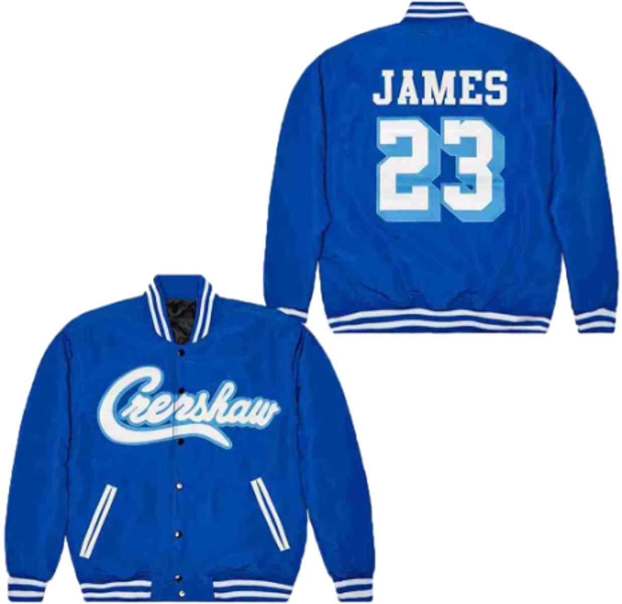 James 23 Blue Crenshaw Satin Jacket (2) James 23 Blue Crenshaw Satin Jacket