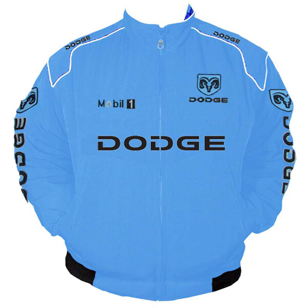 Light Blue Dodge Mobil1 Racing Windbreaker Jacket (1) Light Blue Dodge Mobil1 Racing Windbreaker Jacket