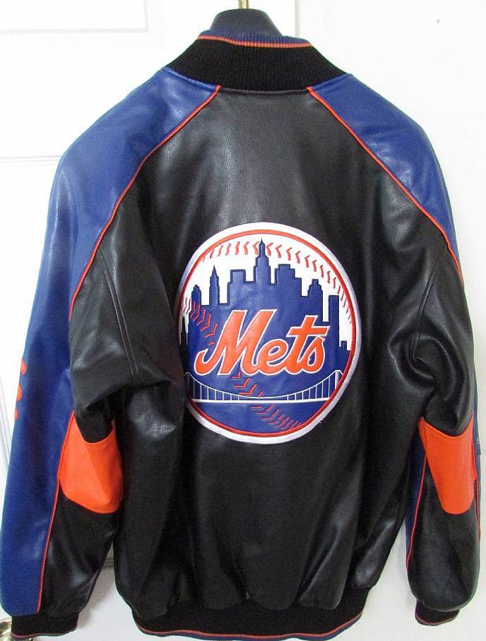 MLB Jeff Hamilton New York Mets Leather Jacket (1) MLB Jeff Hamilton New York Mets Leather Jacket