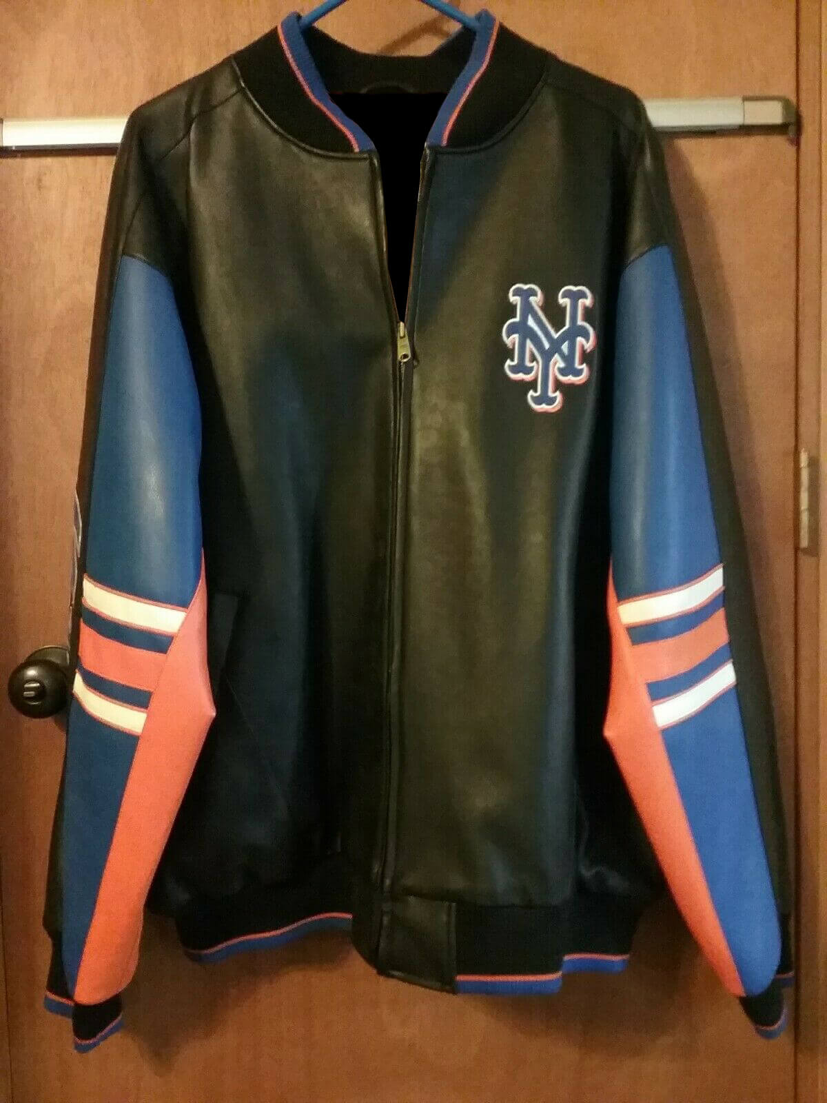 MLB New York Mets Baseball Leather Jacket (1) MLB New York Mets Baseball Leather Jacket