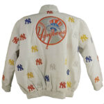 MLB New York Yankees White Leather Jacket