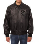 MLB San Diego Padres Black Leather Jacket
