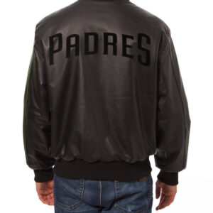 MLB San Diego Padres Black Leather Jacket