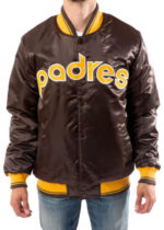 MLB San Diego Padres Brown Satin Jacket