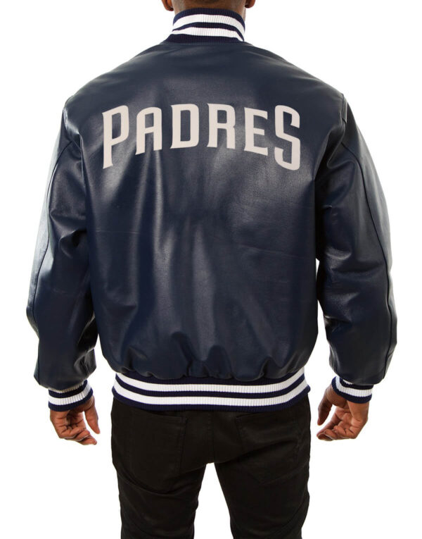 MLB San Diego Padres Navy Blue Leather Jacket