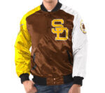 MLB San Diego Padres Tri Color Snap Satin Jacket