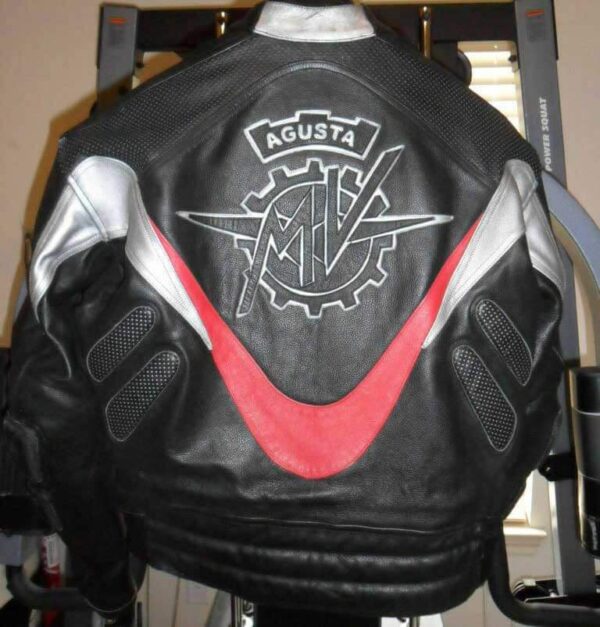 MV Agusta Motorcycle Racing Black Leather Jacket