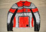 MV Agusta Motorcycle Silver And Red Leather Jacket