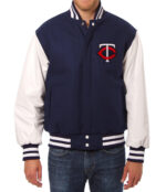 Minnesota Twins Two Tone Wool And Leather Jacket