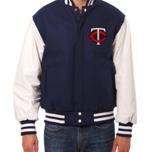 Minnesota Twins Two Tone Wool And Leather Jacket