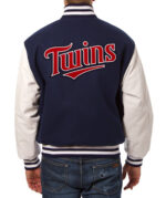 Minnesota Twins Two Tone Wool And Leather Jacket