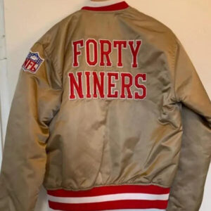 NFL San Francisco 49ERS Gold Satin Jacket