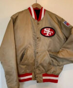 NFL San Francisco 49ERS Gold Satin Jacket