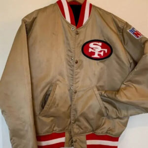 NFL San Francisco 49ERS Gold Satin Jacket