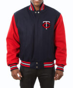 Navy Blue Red Minnesota Twins Varsity Jacket