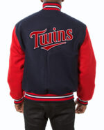 Navy Blue Red Minnesota Twins Varsity Jacket