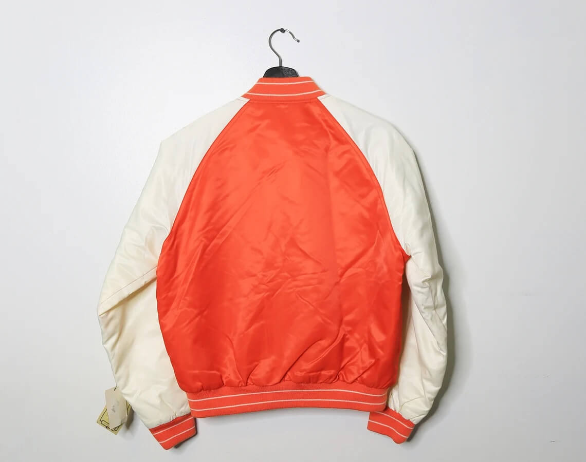 Orange Houston Astros Rhinestone Bomber Satin Jacket