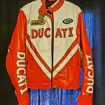 Orange White Ducati Motorcycle Racing Leather Jacket
