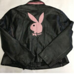 Playboy Pink Patch Black Leather Jacket