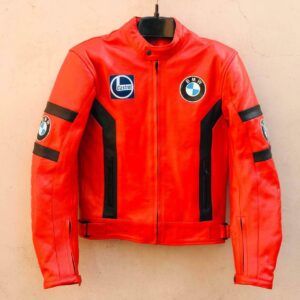 Red Black BMW Motorcycle Racing Leather Jacket