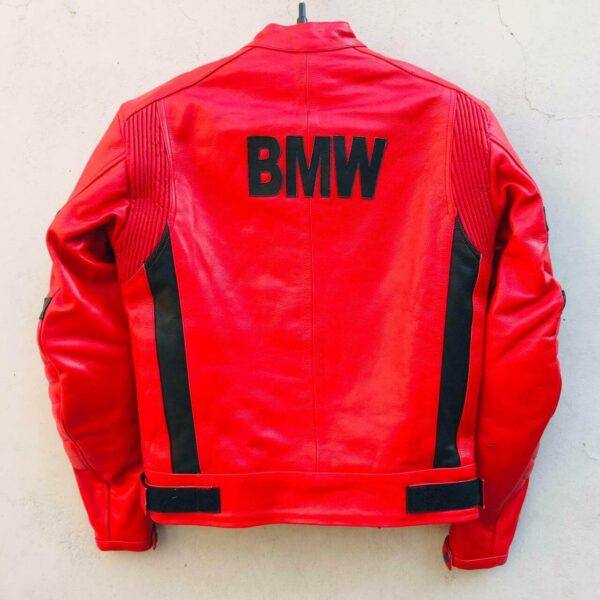 Red Black BMW Motorcycle Racing Leather Jacket