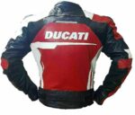 Red Black Ducati Motorcycle Racing Leather Jacket