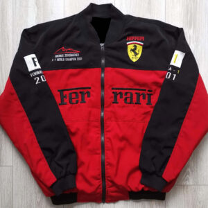 Red Black Ferrari Racing Bomber Jacket