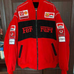 Red Black Ferrari Racing Windbreaker Jacket
