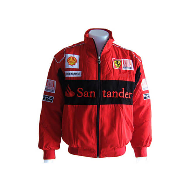 Red Ferrari Santander F1 Racing Windbreaker Jacket (1) Red Ferrari Santander F1 Racing Windbreaker Jacket