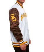 San Diego Padres Brown And White Satin Jacket