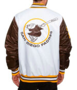 San Diego Padres Brown And White Satin Jacket