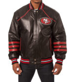 San Francisco 49ers JH Design Black Leather Jacket