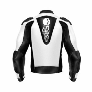 Skull Motorcycle Racing Black Leather Jacket