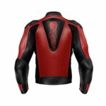 Skull Motorcycle Racing Red Leather Jacket