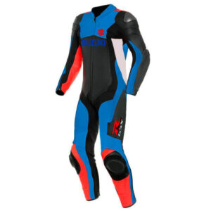 Suzuki GSXR Motorcycle Blue And Black Leather Suit